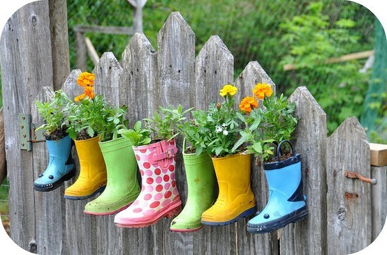 Wellies and flowers