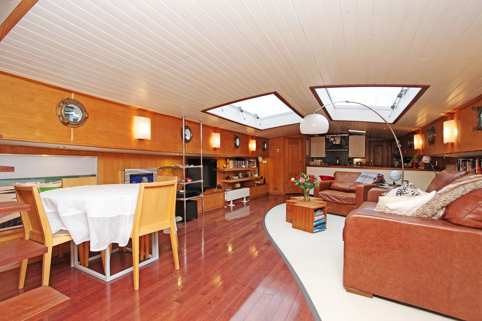 living room houseboat st katherines dock